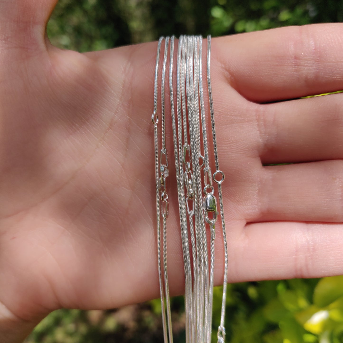 Sterling Silver Snake Chain with Extender Ring