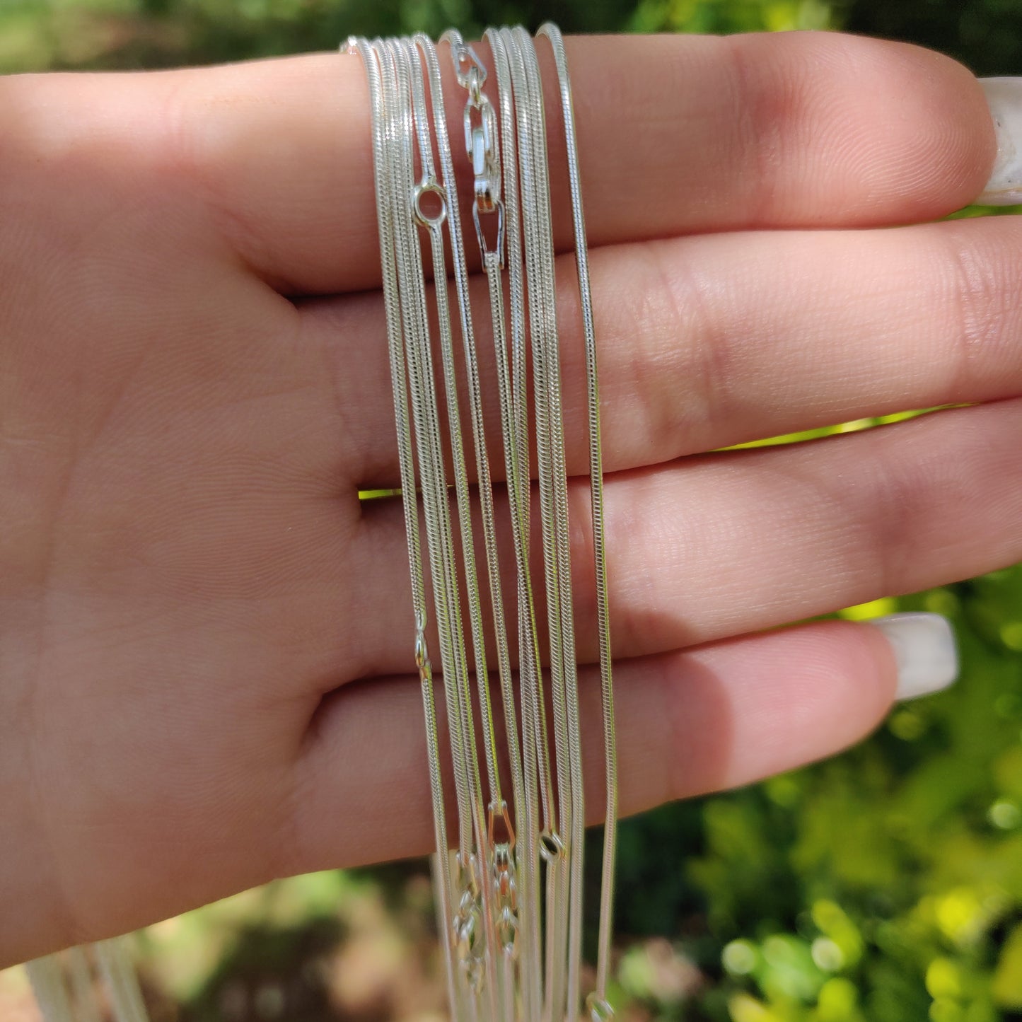 Sterling Silver Snake Chain with Extender Ring