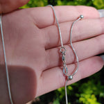 Fully Adjustable Sterling Silver Magic Ball Chain - in Thin Snake Style