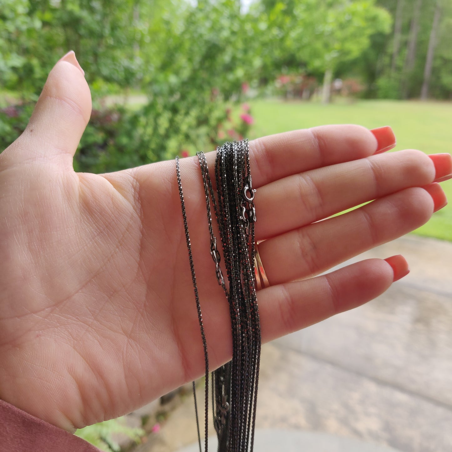 Ruthenium Plated Sterling Silver Chain