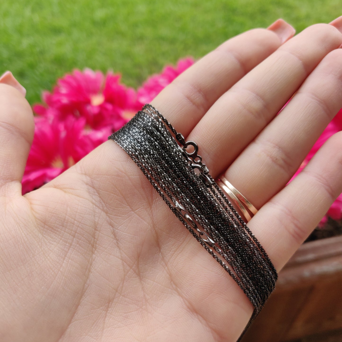 Ruthenium Plated Sterling Silver Chain