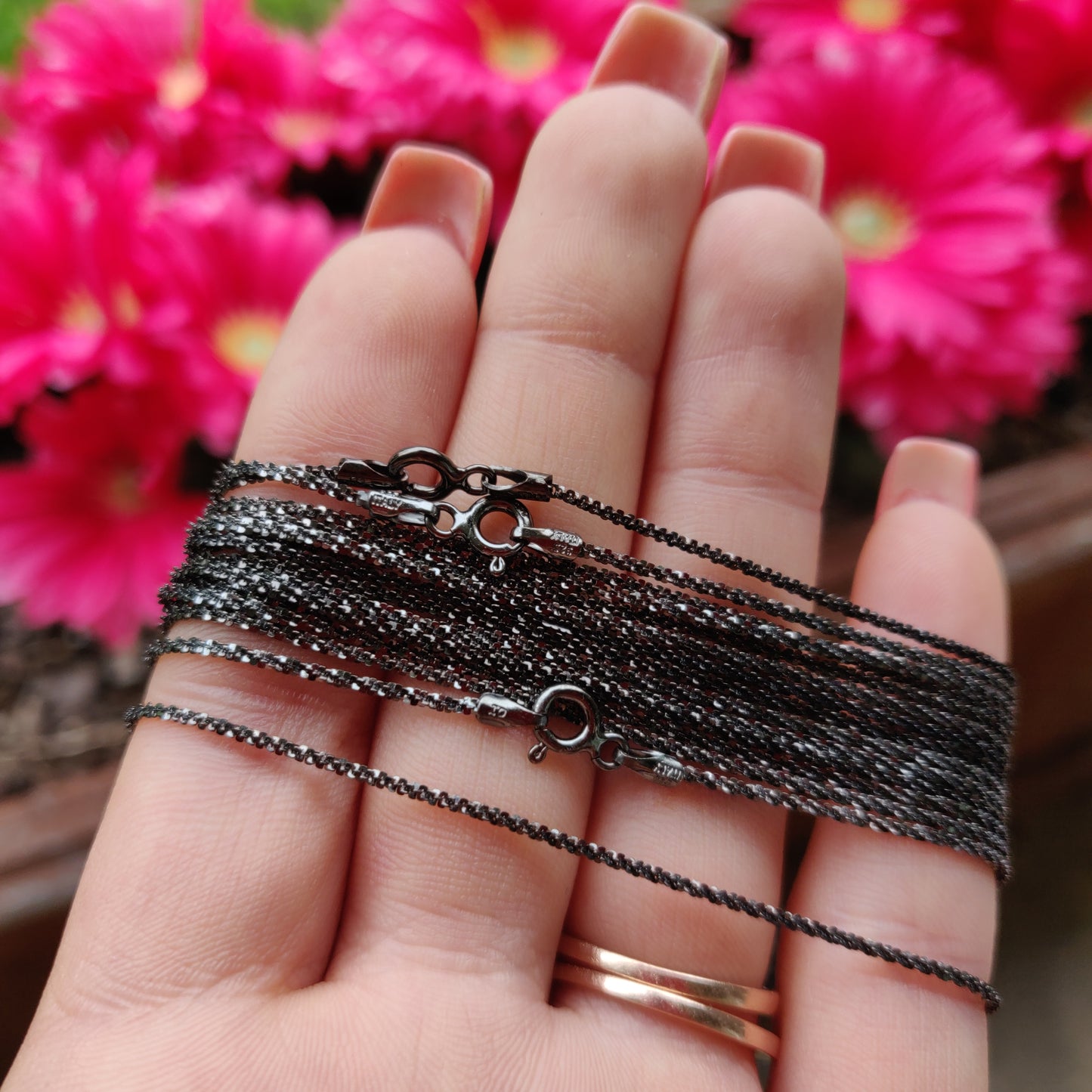 Ruthenium Plated Sterling Silver Chain