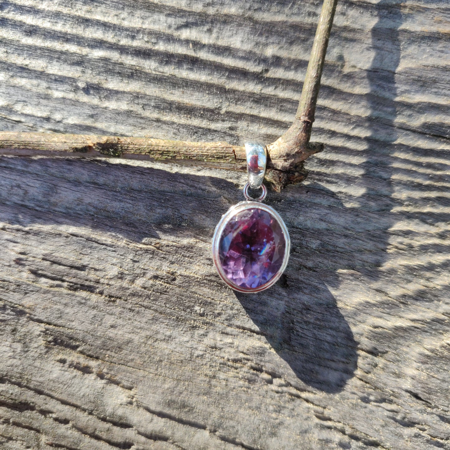 Amethyst Pendant with rainbow inclusion (#2) - Simply Affinity