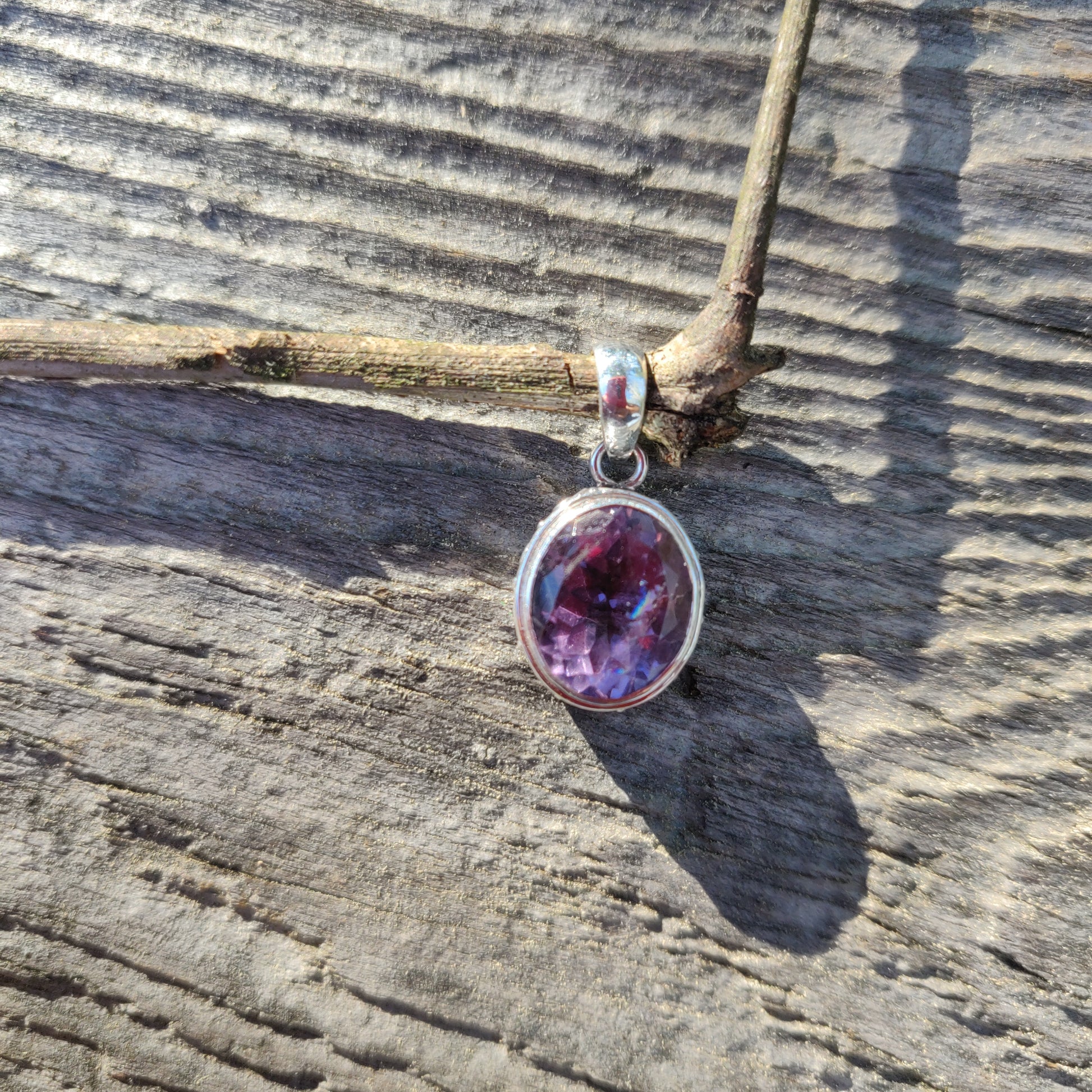 Amethyst Pendant with rainbow inclusion (#2) - Simply Affinity