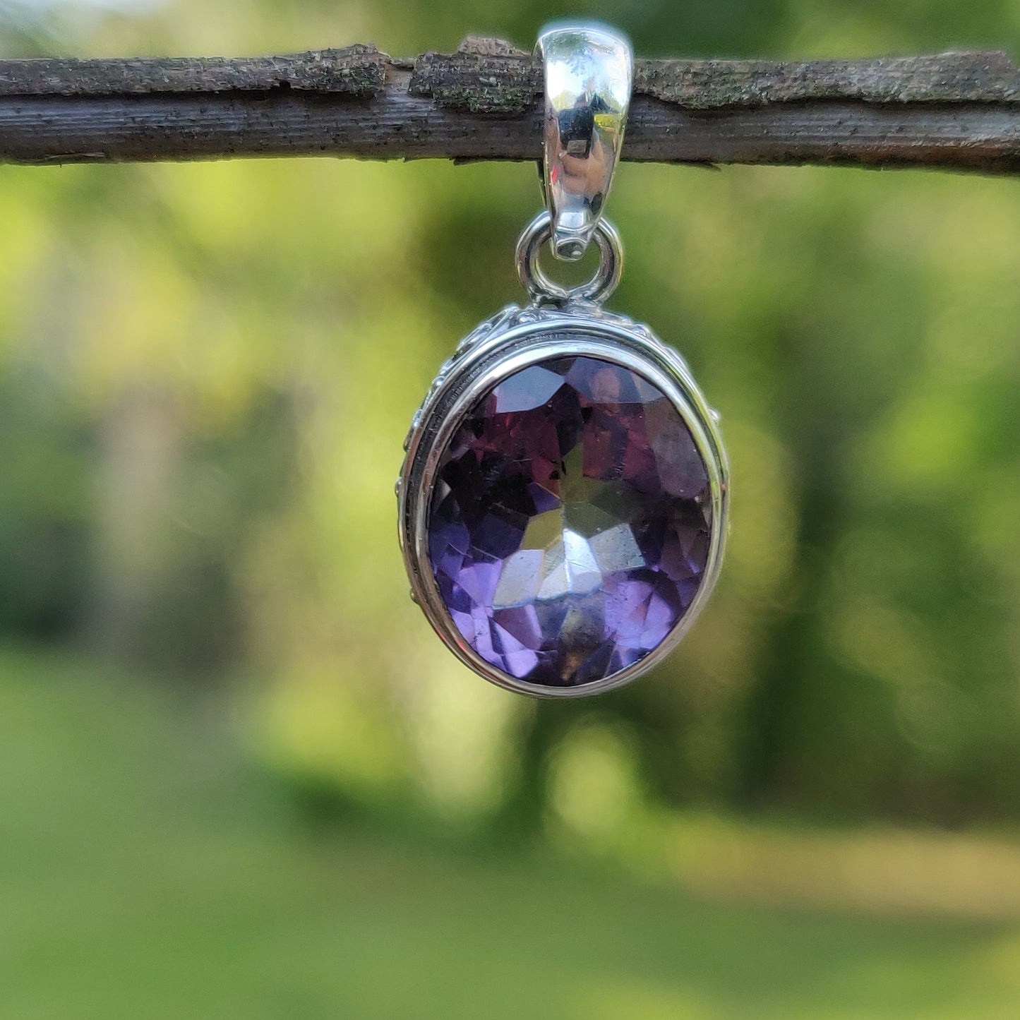 Amethyst Pendant with rainbow inclusion (#2) - Simply Affinity
