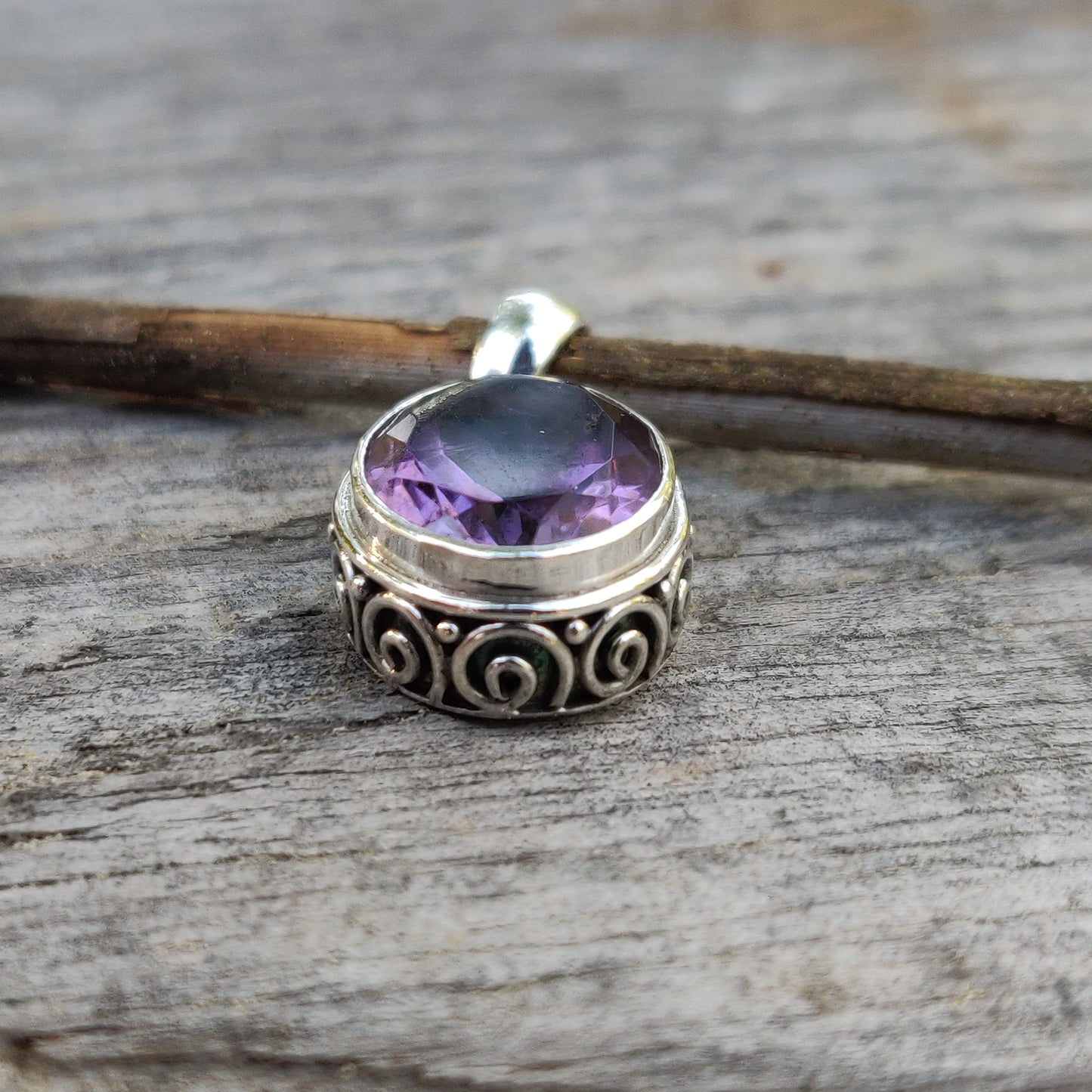 Amethyst Pendant with rainbow inclusion (#2) - Simply Affinity