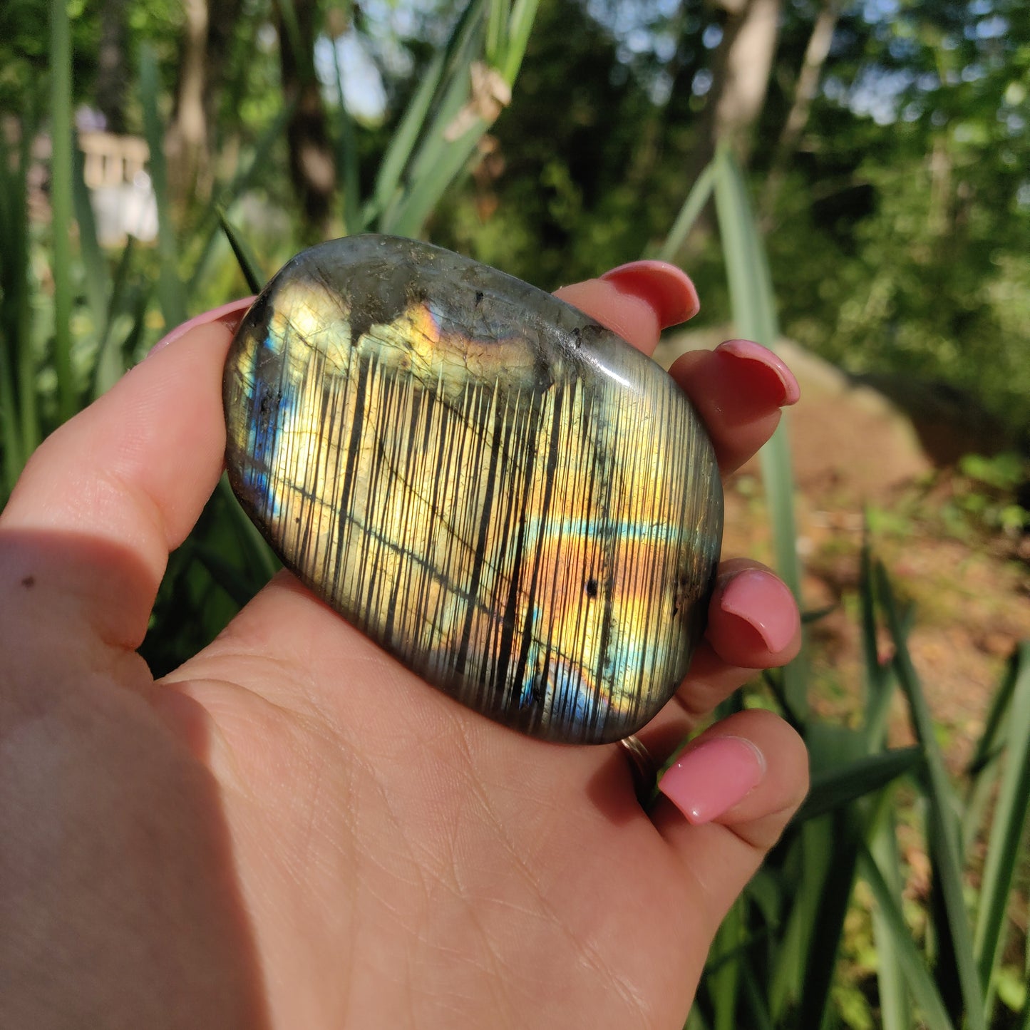Labradorite Palm Stone (#5a)
