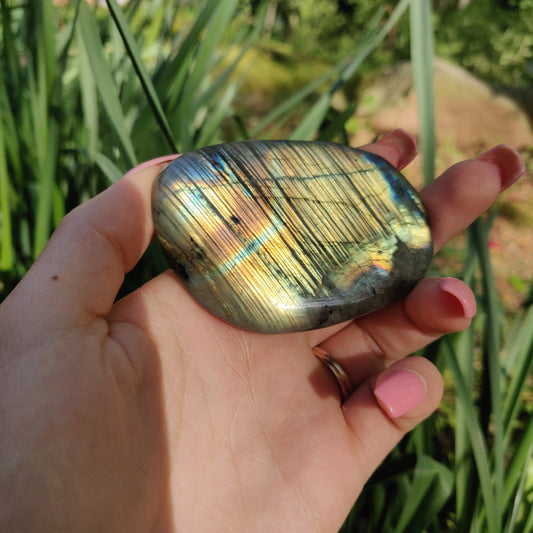 Labradorite Palm Stone (#5a)