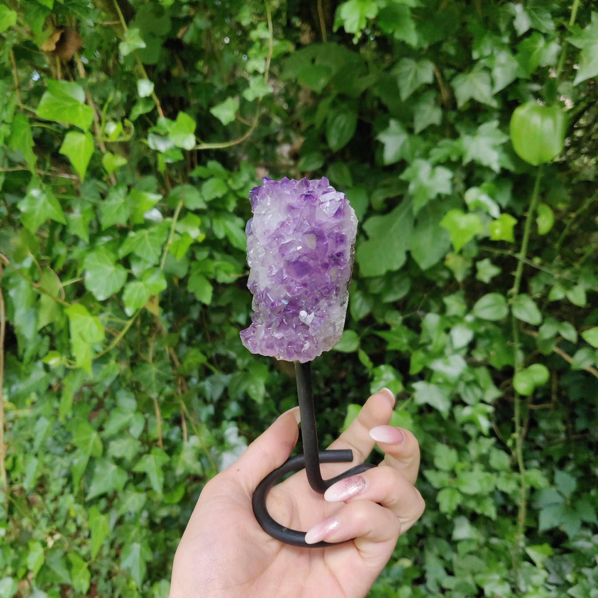 Amethyst Druzy Free Form on Metal Stand (#1) - Simply Affinity