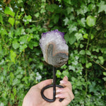 Amethyst Druzy Free Form on Metal Stand (#1) - Simply Affinity