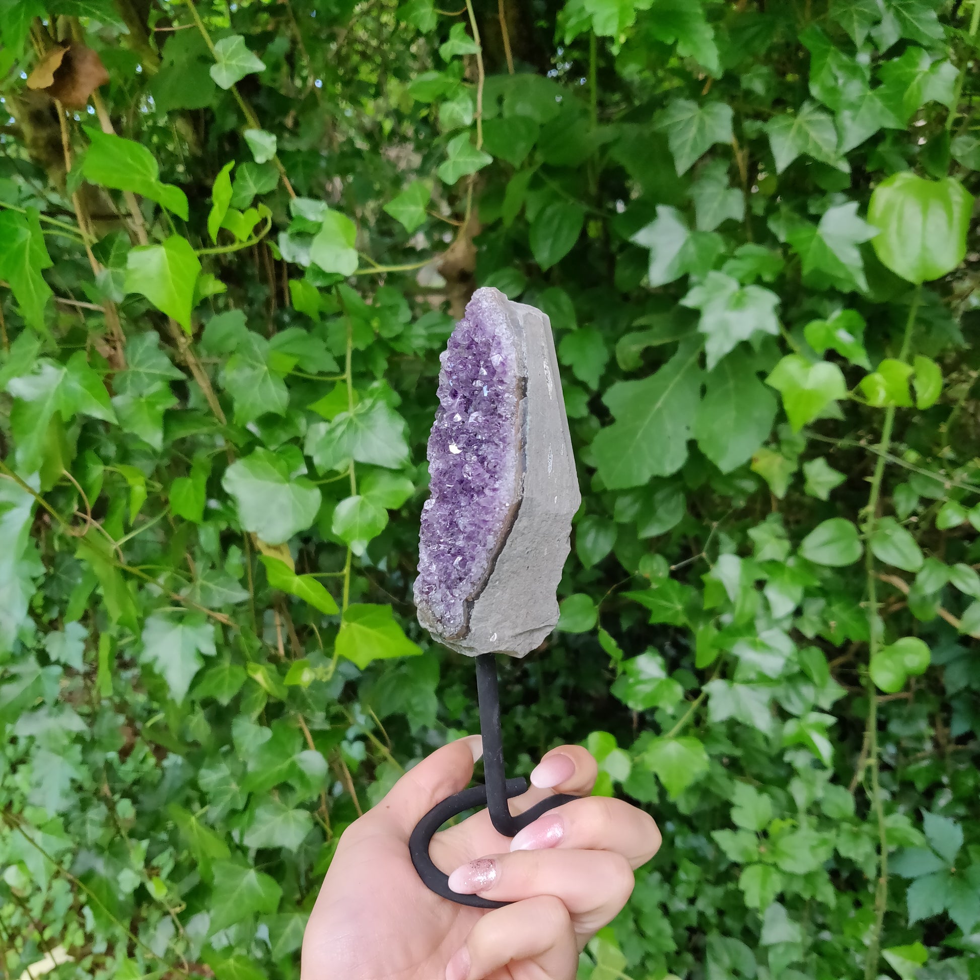 Amethyst Druzy Free Form on Metal Stand (#2) - Simply Affinity
