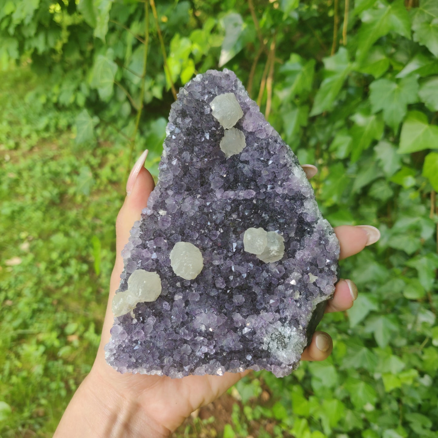 Amethyst Geode Free Form with Calcite inclusions (#4) - Simply Affinity