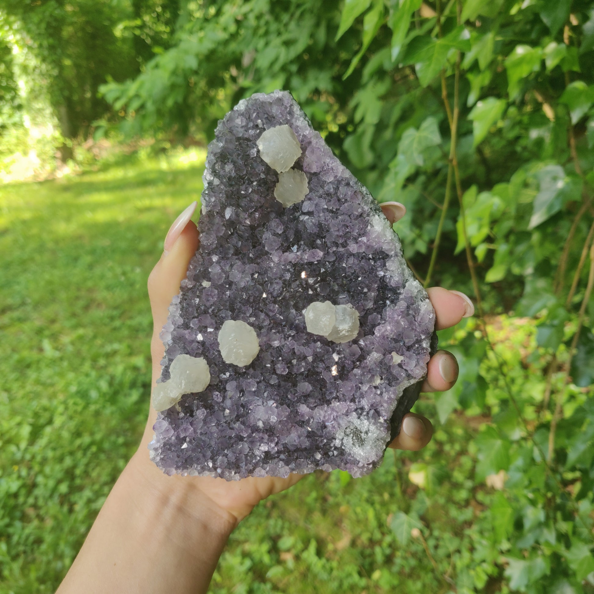 Amethyst Geode Free Form with Calcite inclusions (#4) - Simply Affinity