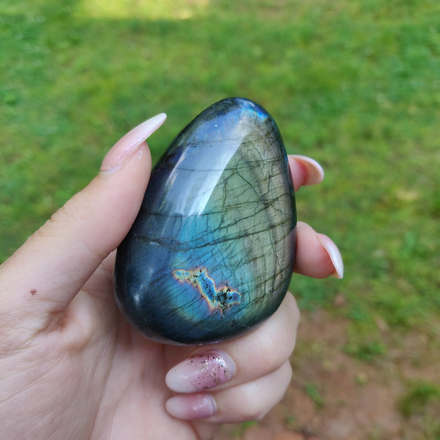 Labradorite Palm Stone (#M7)