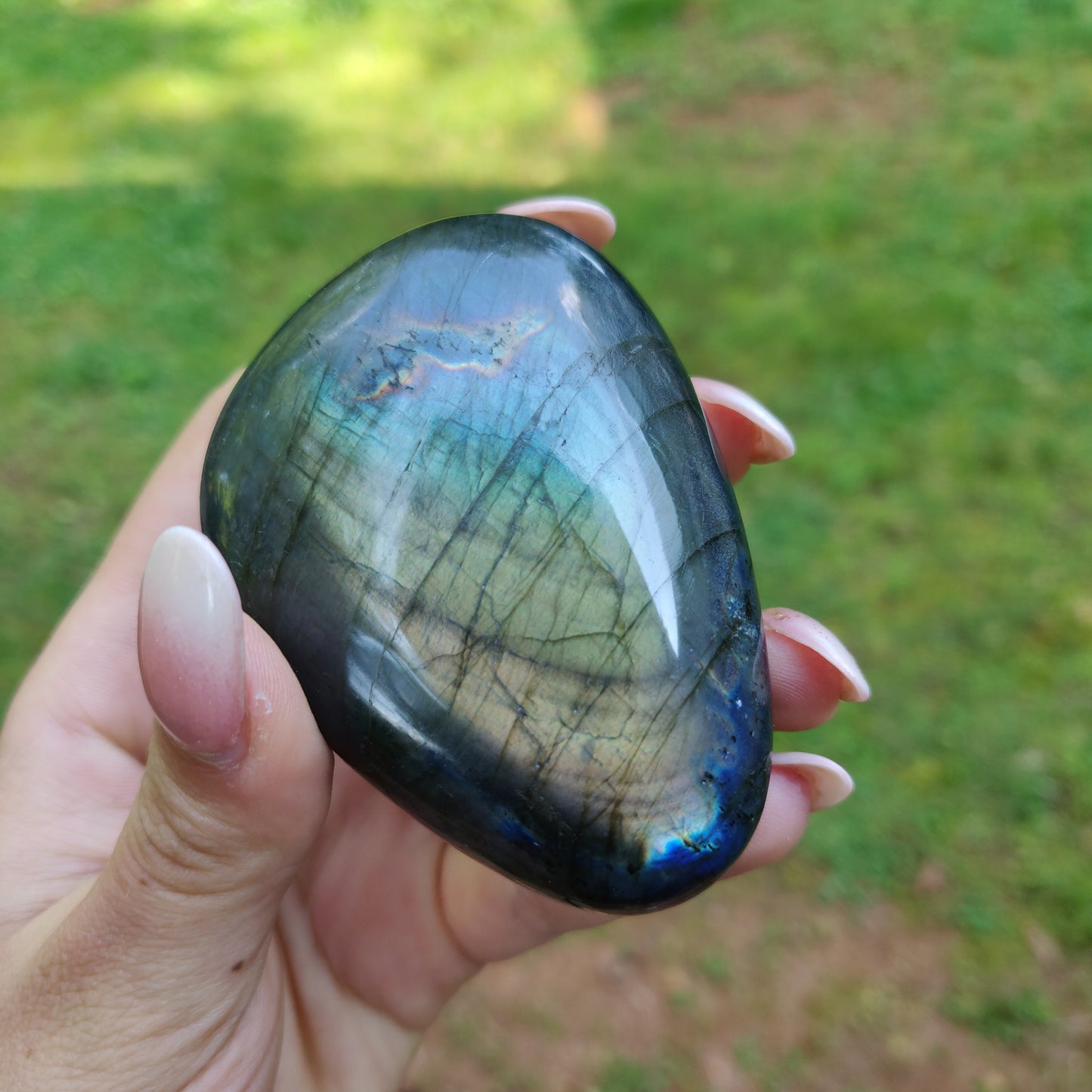 Labradorite Palm Stone (#M7)