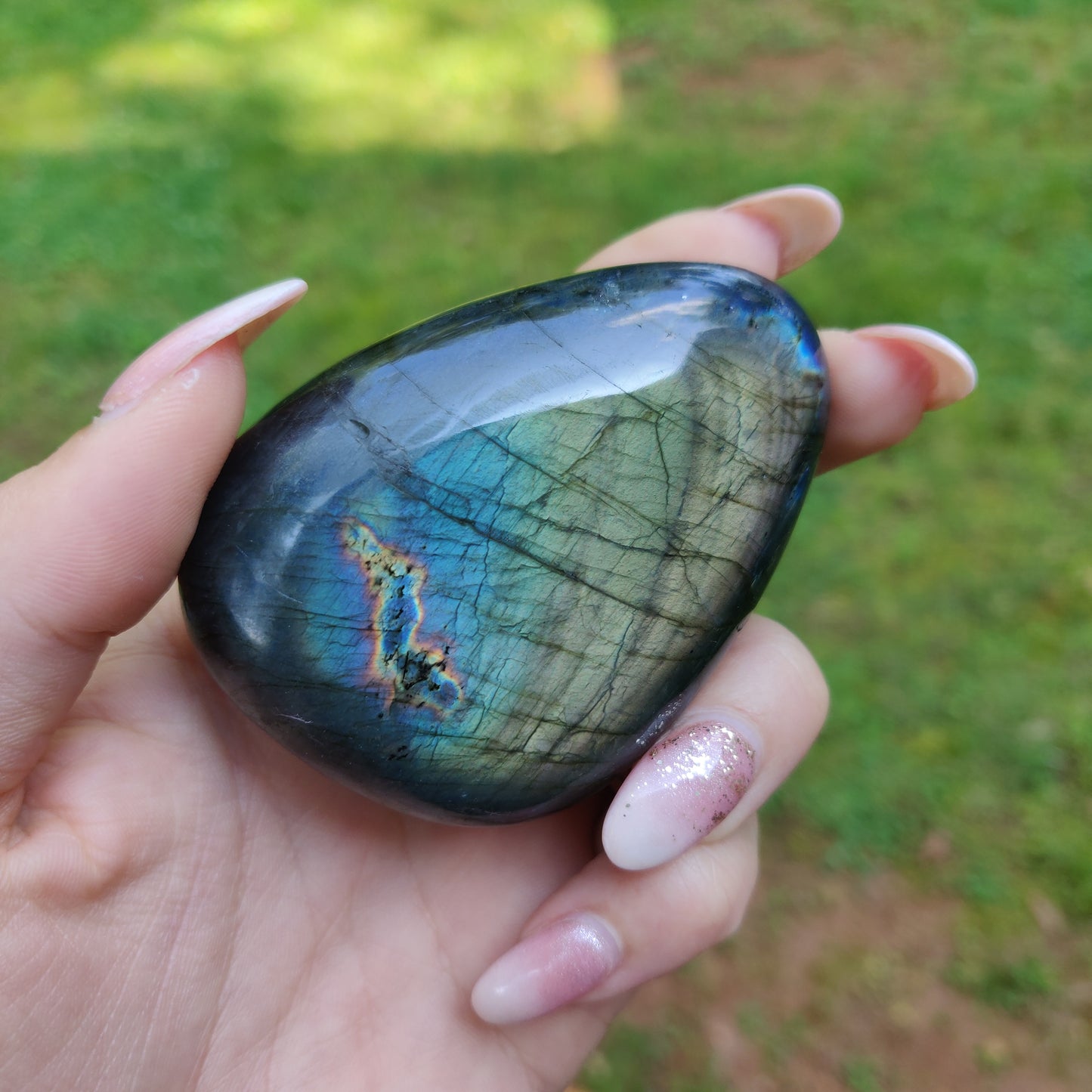 Labradorite Palm Stone (#M7)