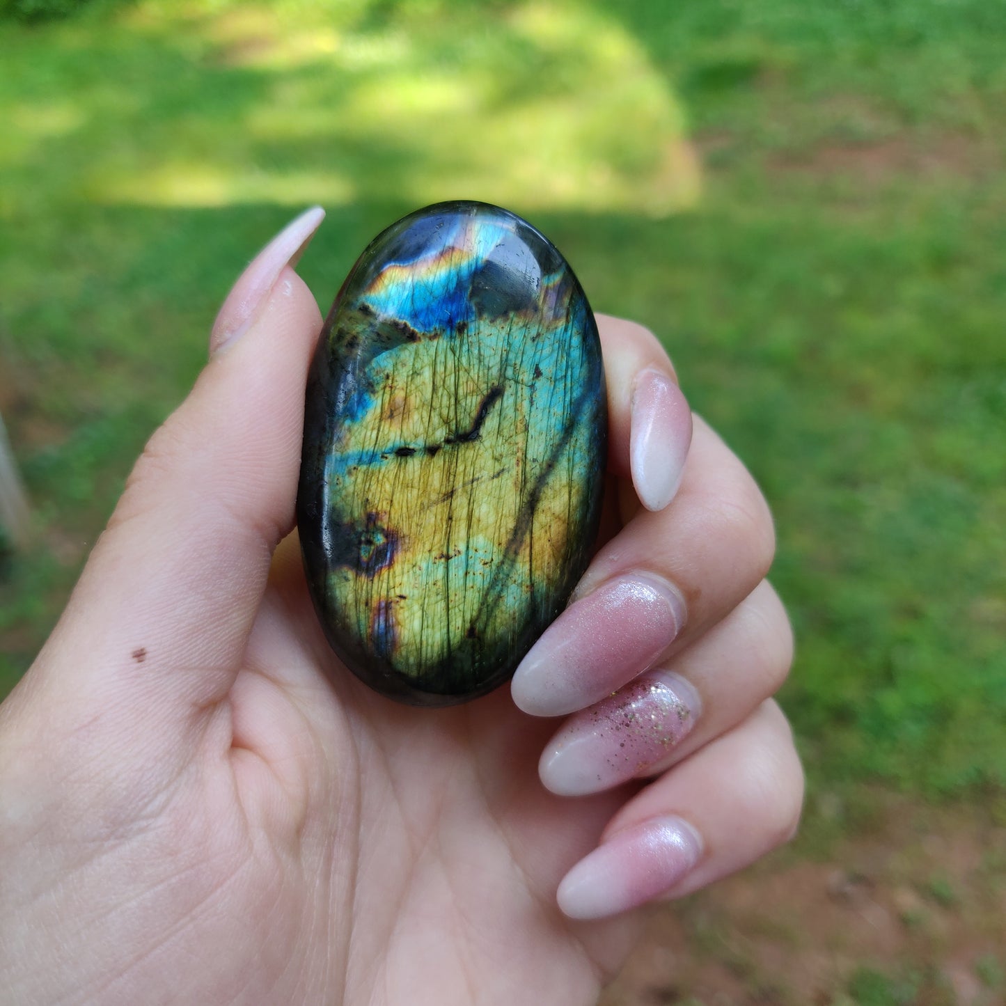 Labradorite Palm Stone (#M4)