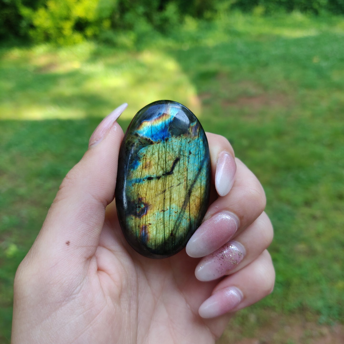 Labradorite Palm Stone (#M4)