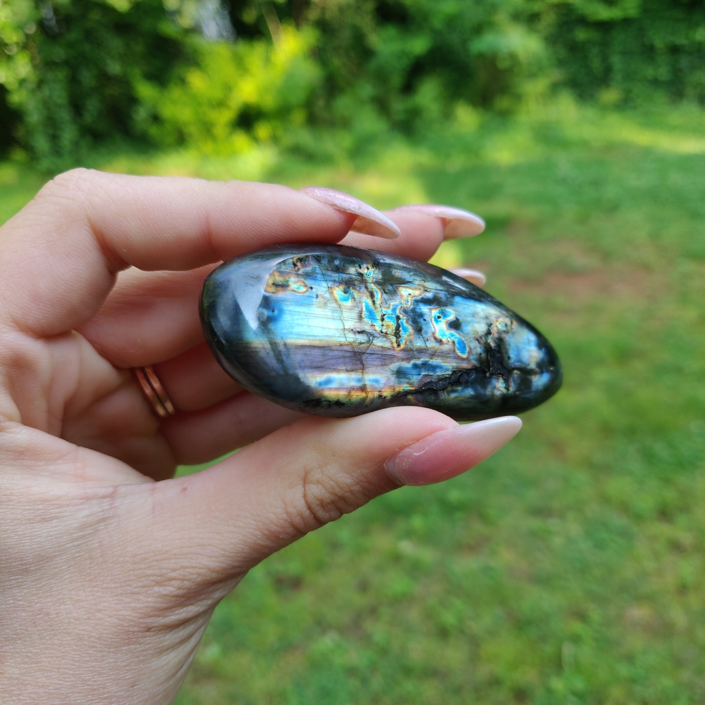Labradorite Palm Stone (#M5)
