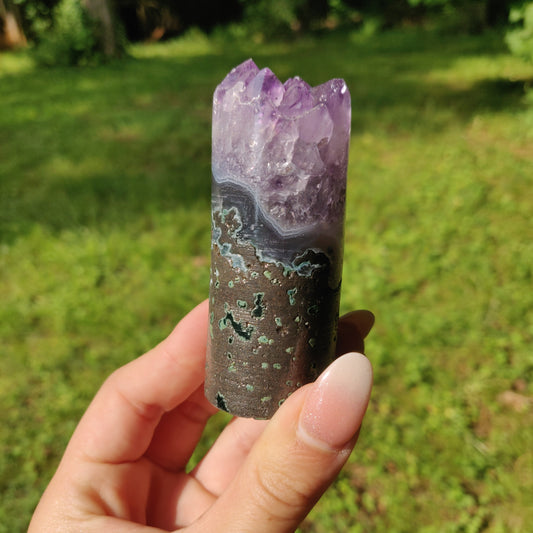 Amethyst Druzy Cylinder (#5) - Simply Affinity
