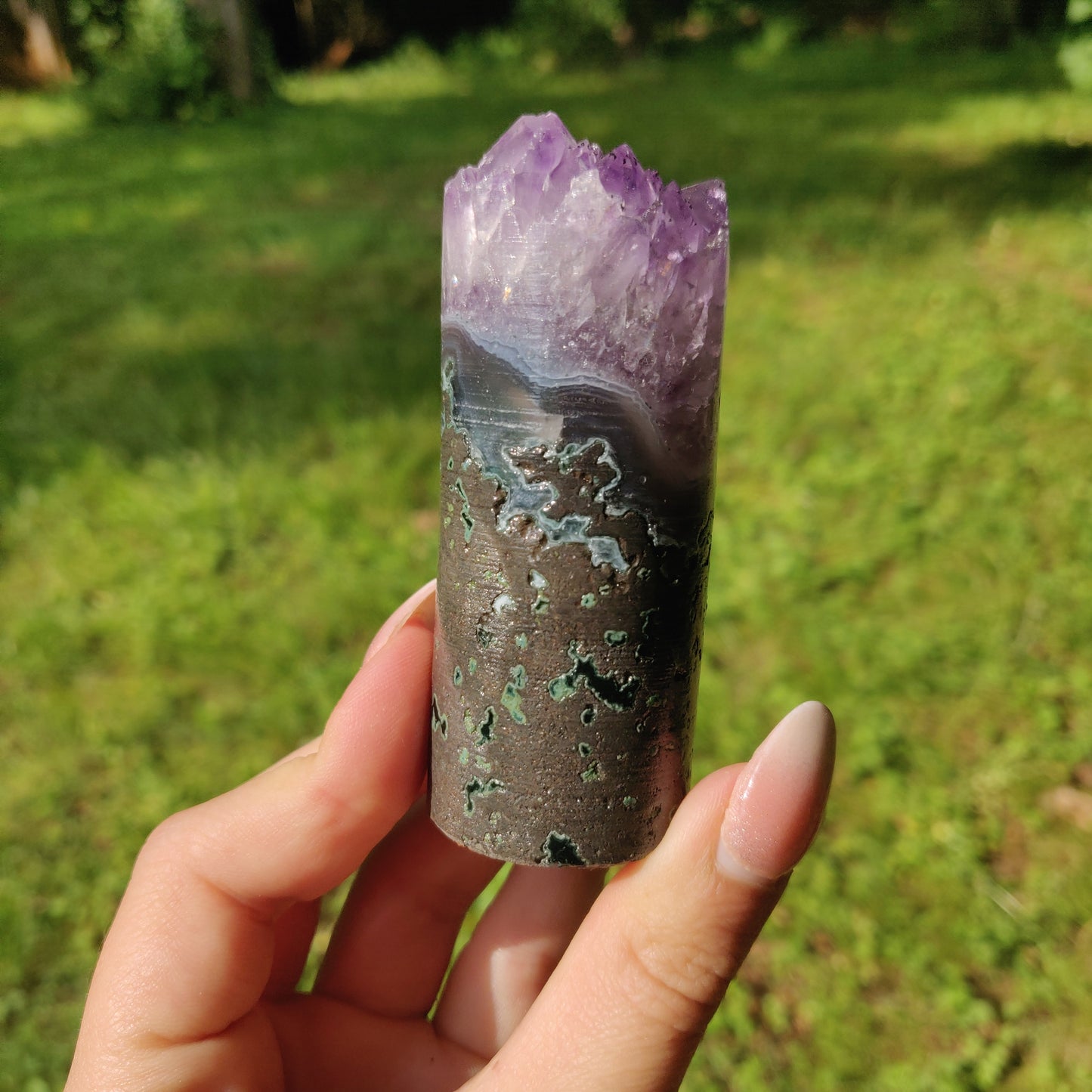 Amethyst Druzy Cylinder (#5) - Simply Affinity