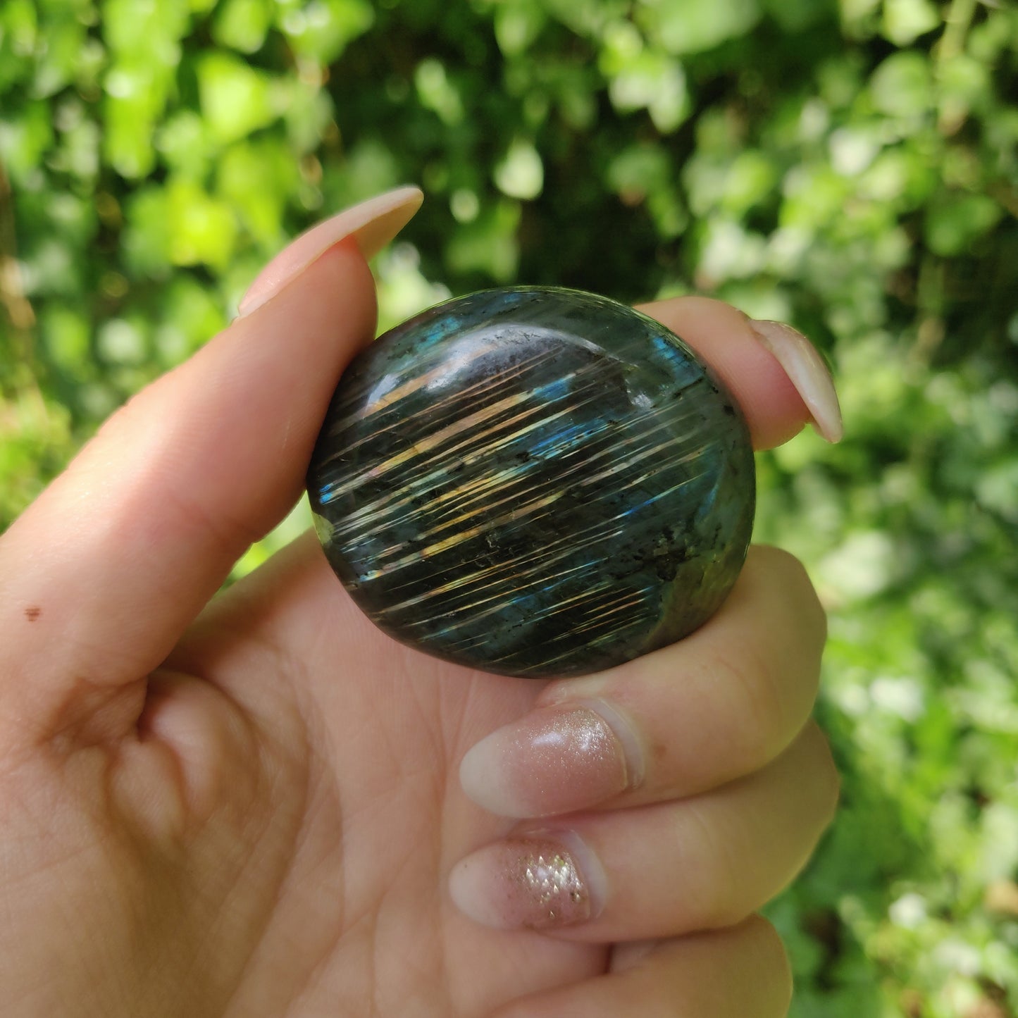 Labradorite Palm Stone (#M14)