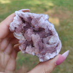 Pink Amethyst Geode with Fluorescent Calcite (#1F)