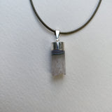 Quartz and Agate Cylinder Pendant includes a FREE Cotton Cord Necklace (#1) - Simply Affinity