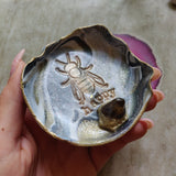 Smoky Quartz "Bee Happy" Marbled Polymer Clay - Honey Bee Trinket Dish - Simply Affinity