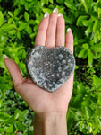 Black Amethyst Geode Heart (#M1)