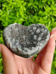 Black Amethyst Geode Heart (#M1)