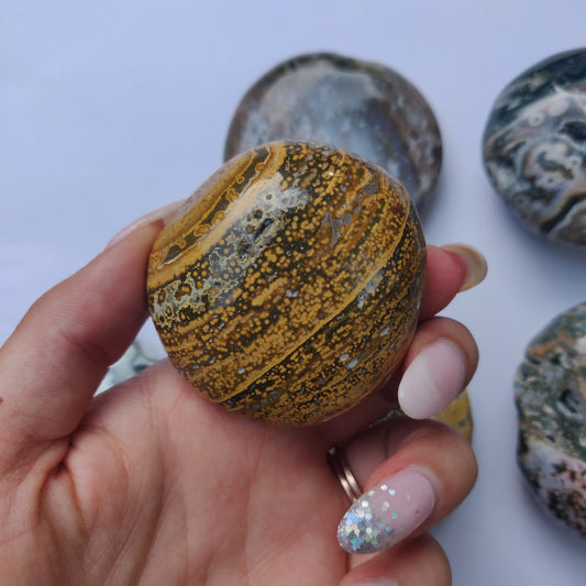 Ocean Jasper Palm Stone (#4)