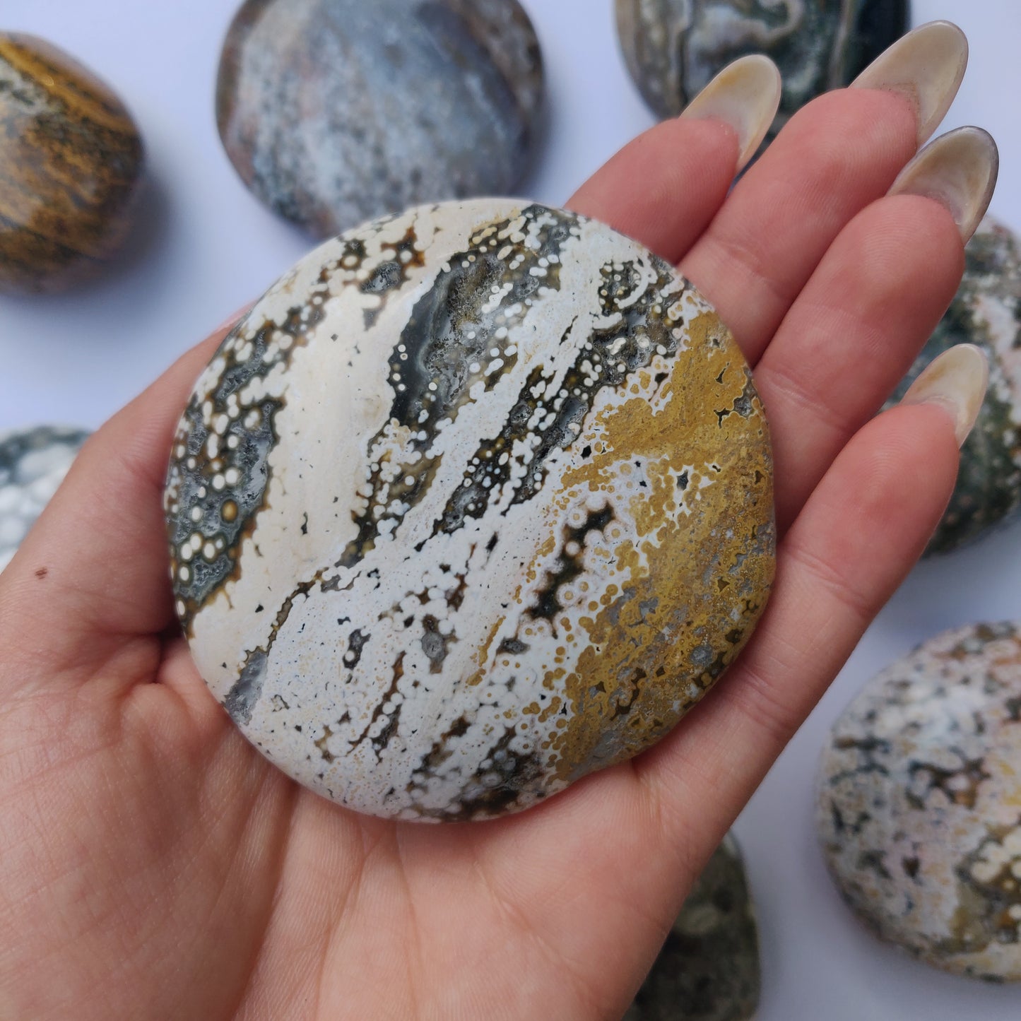Ocean Jasper Palm Stone (#1)