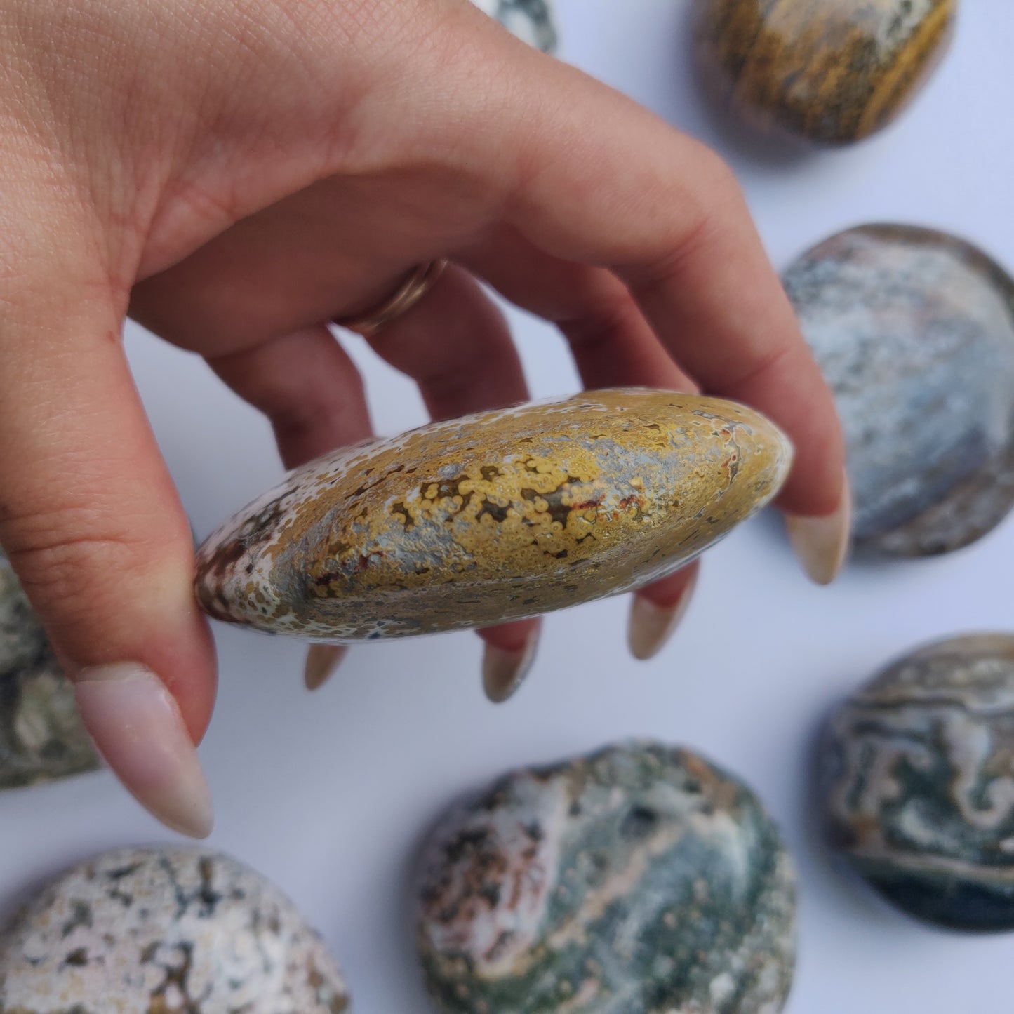 Ocean Jasper Palm Stone (#1)