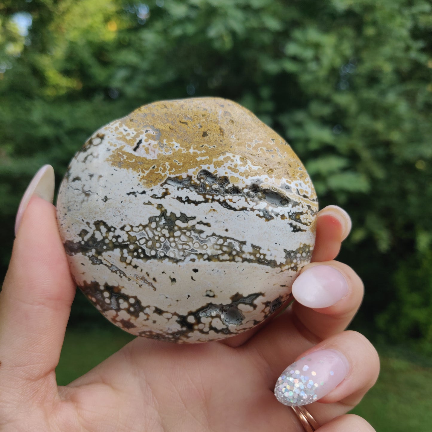 Ocean Jasper Palm Stone (#1)
