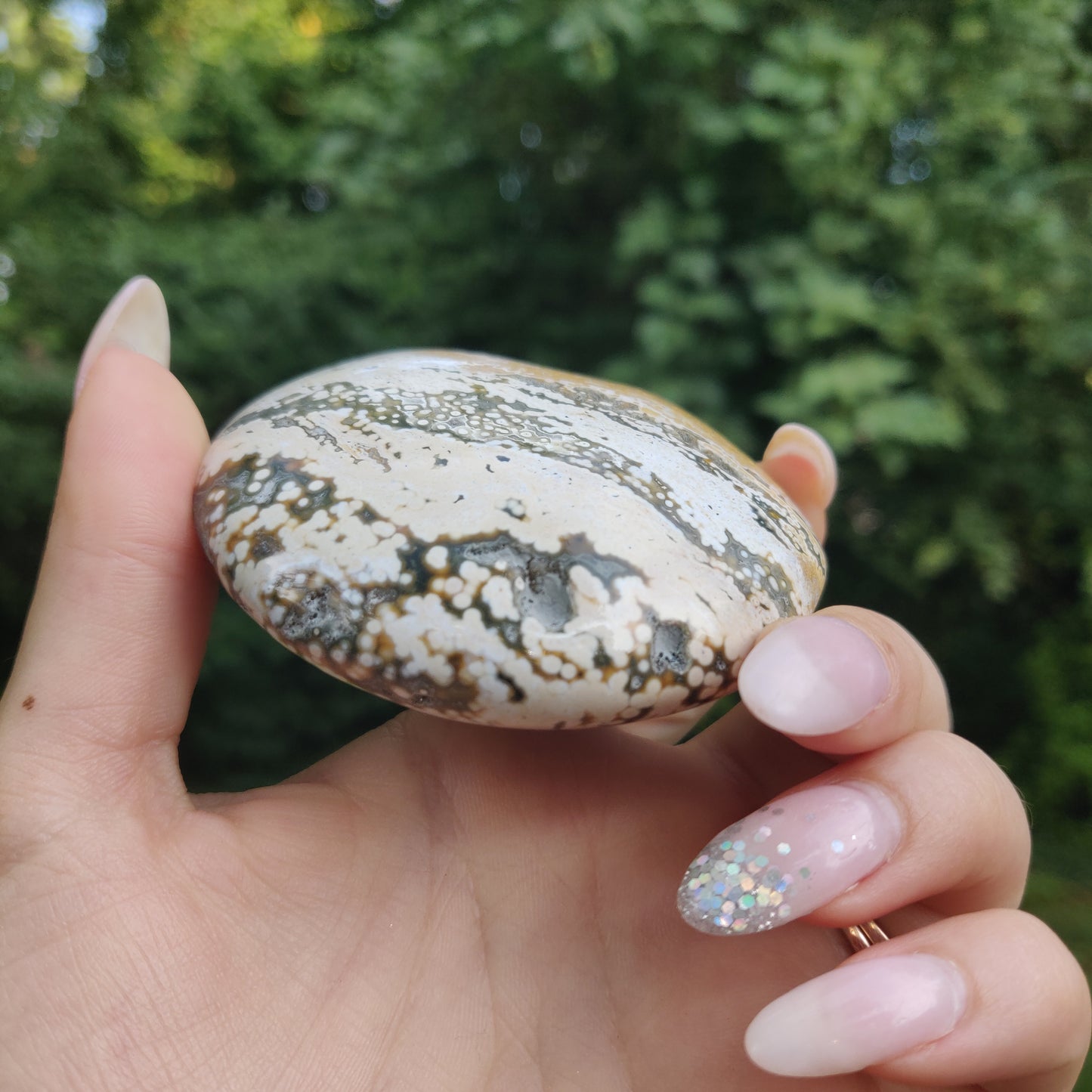 Ocean Jasper Palm Stone (#1)