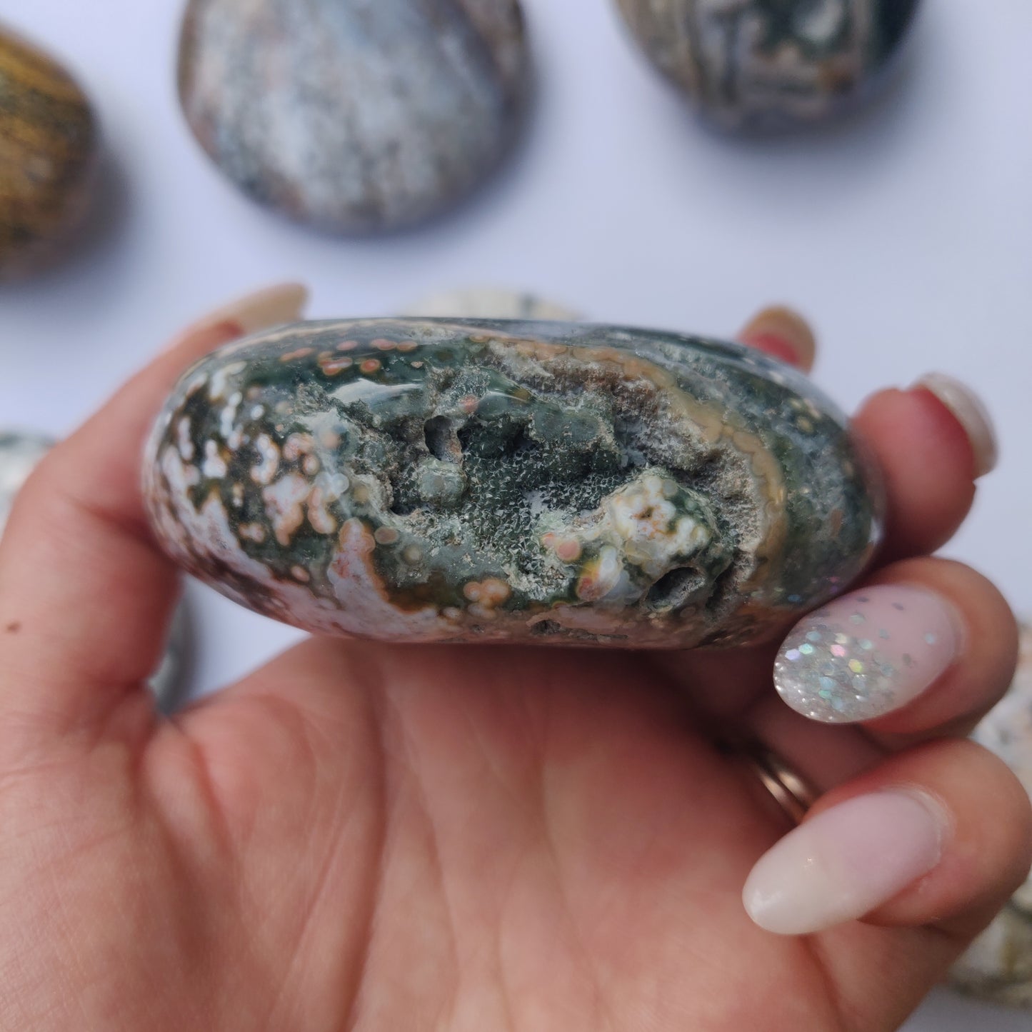 Ocean Jasper Palm Stone (#23)