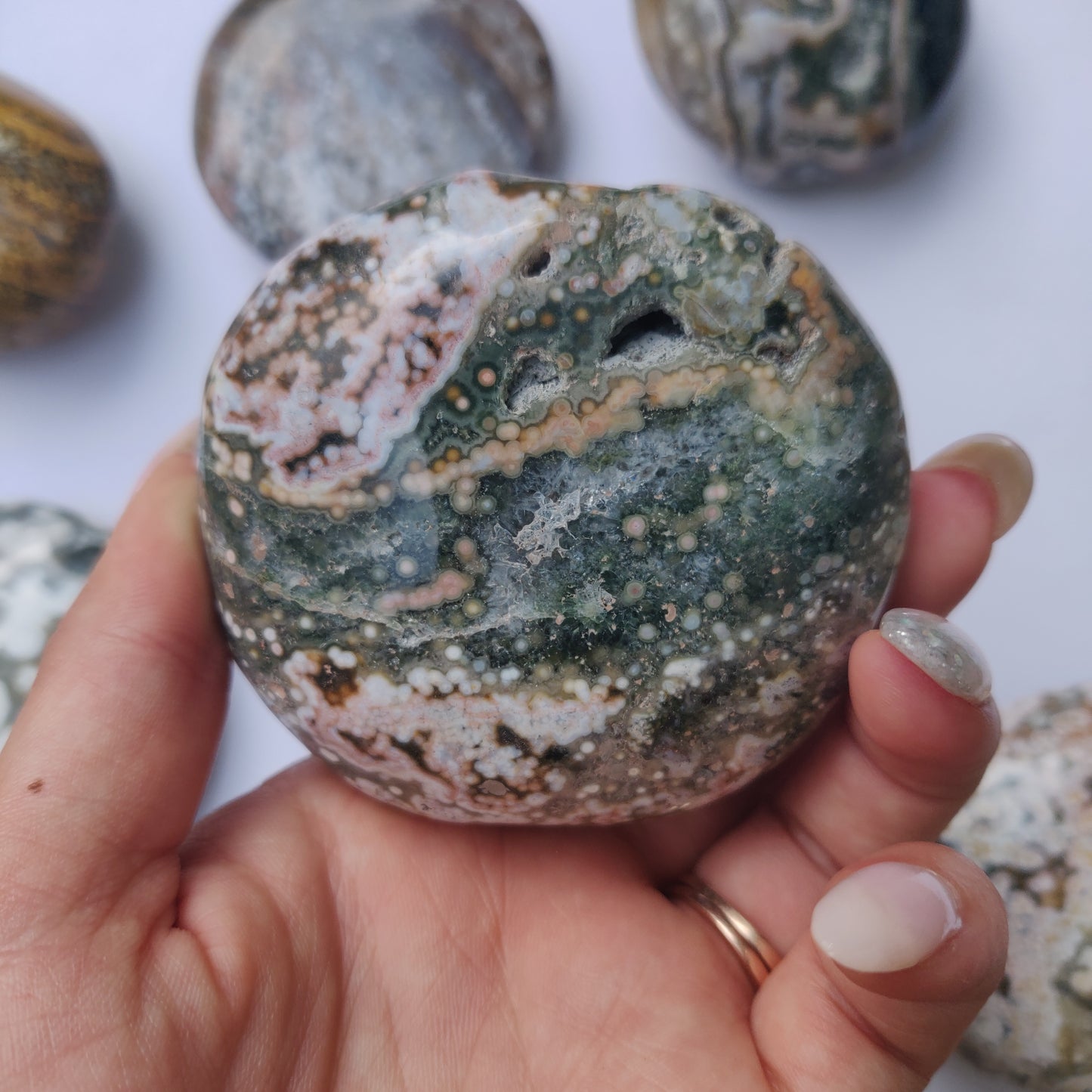 Ocean Jasper Palm Stone (#23)