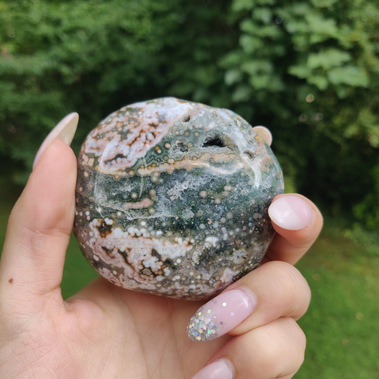 Ocean Jasper Palm Stone (#23)