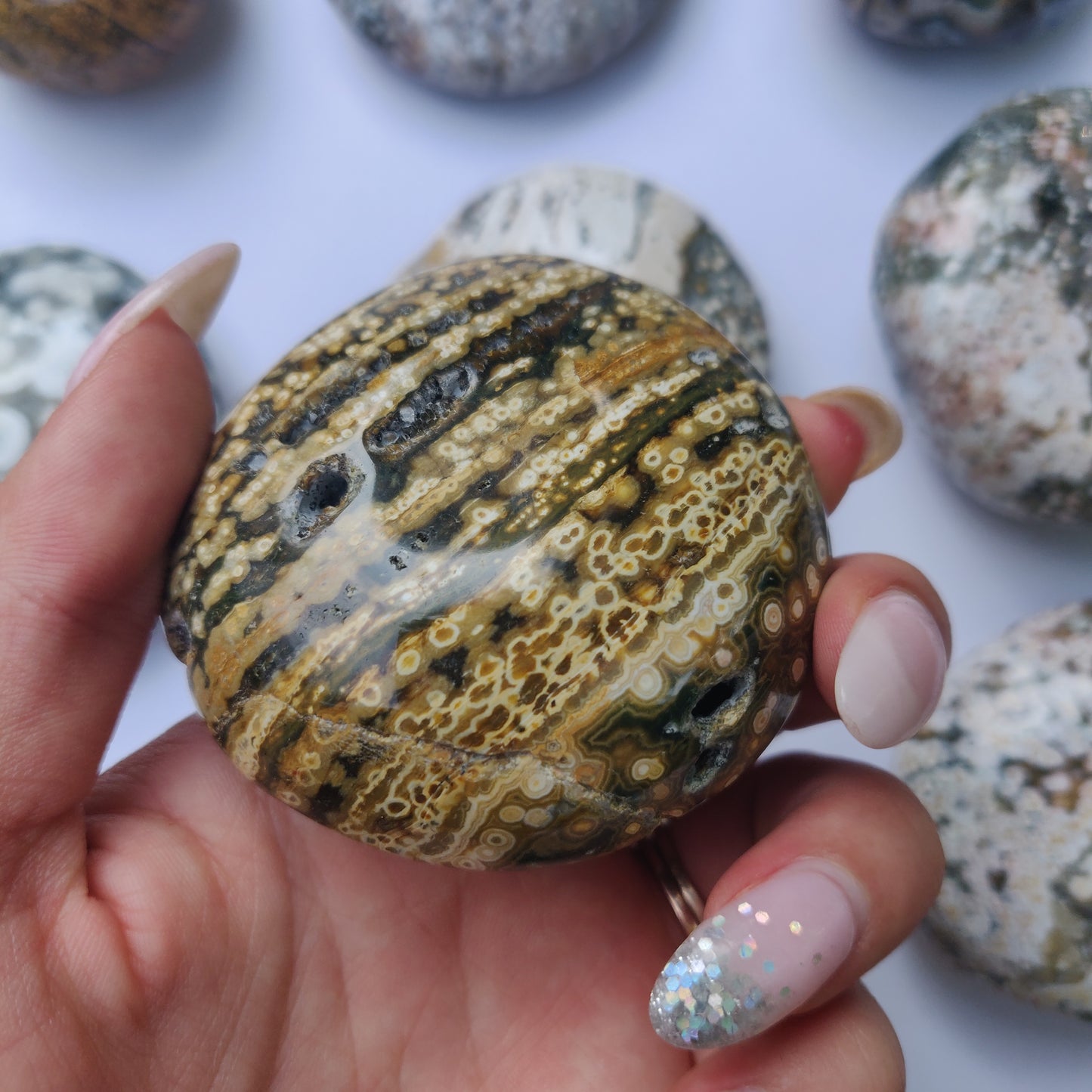 Ocean Jasper Palm Stone (#22)