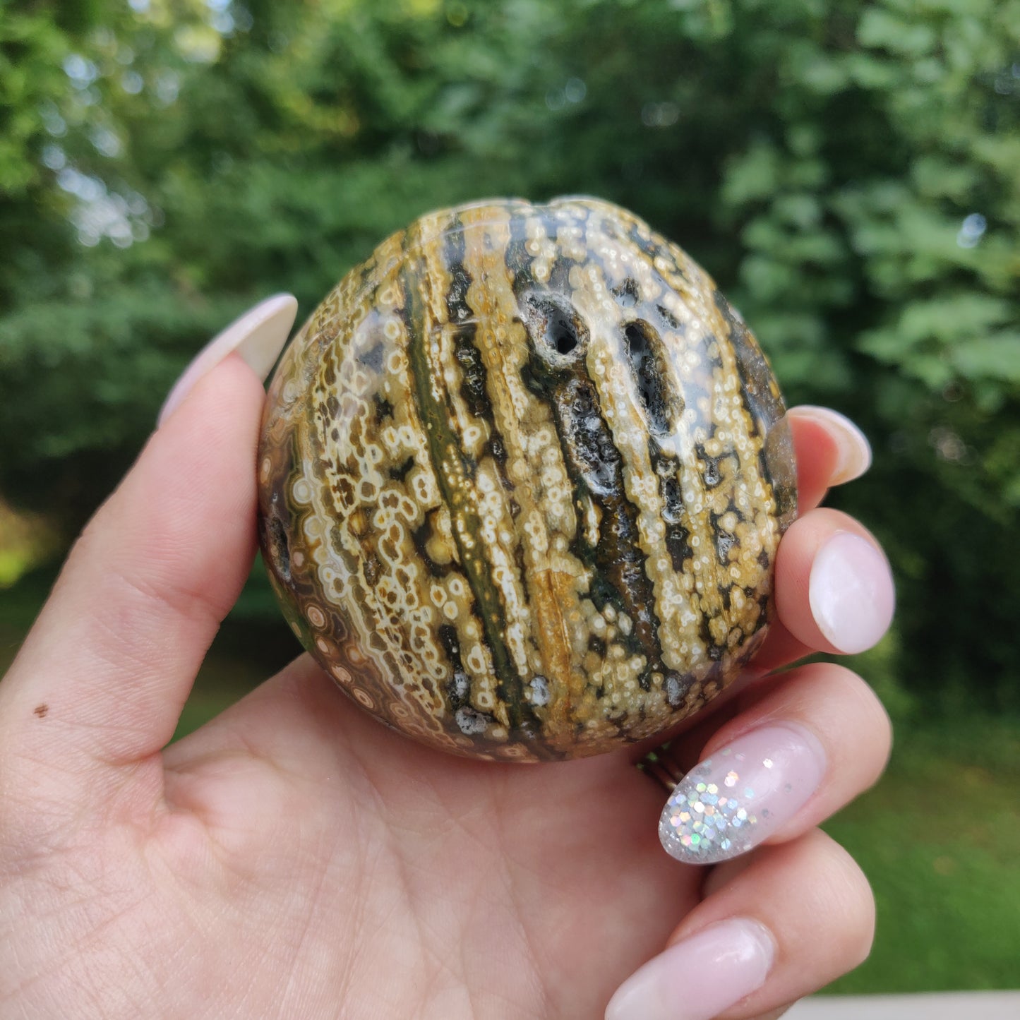 Ocean Jasper Palm Stone (#22)
