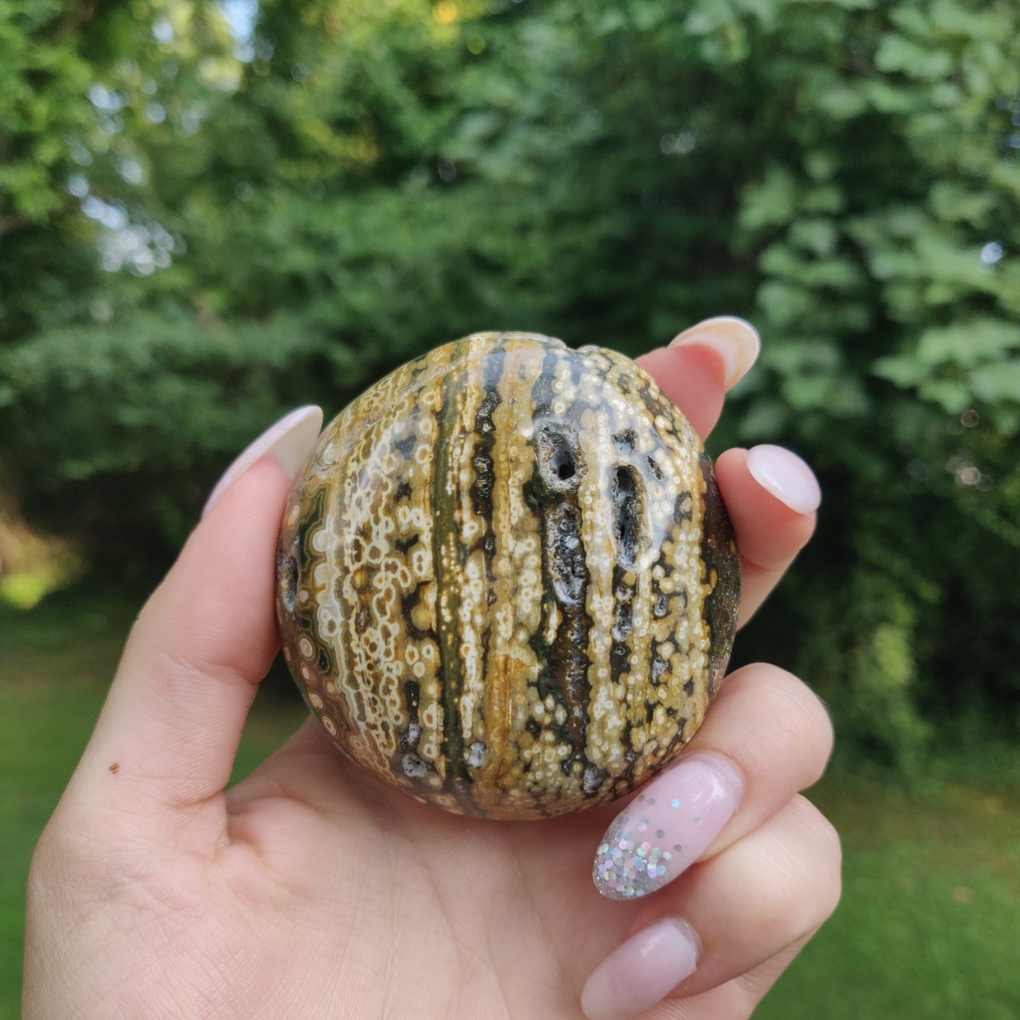 Ocean Jasper Palm Stone (#22)