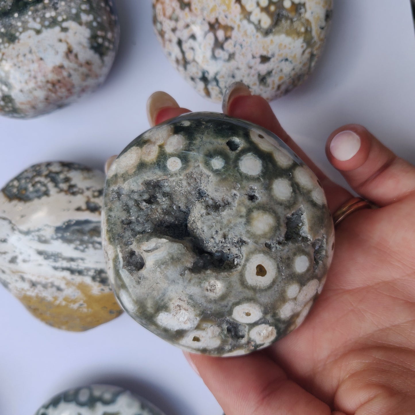 Ocean Jasper Palm Stone (#8)