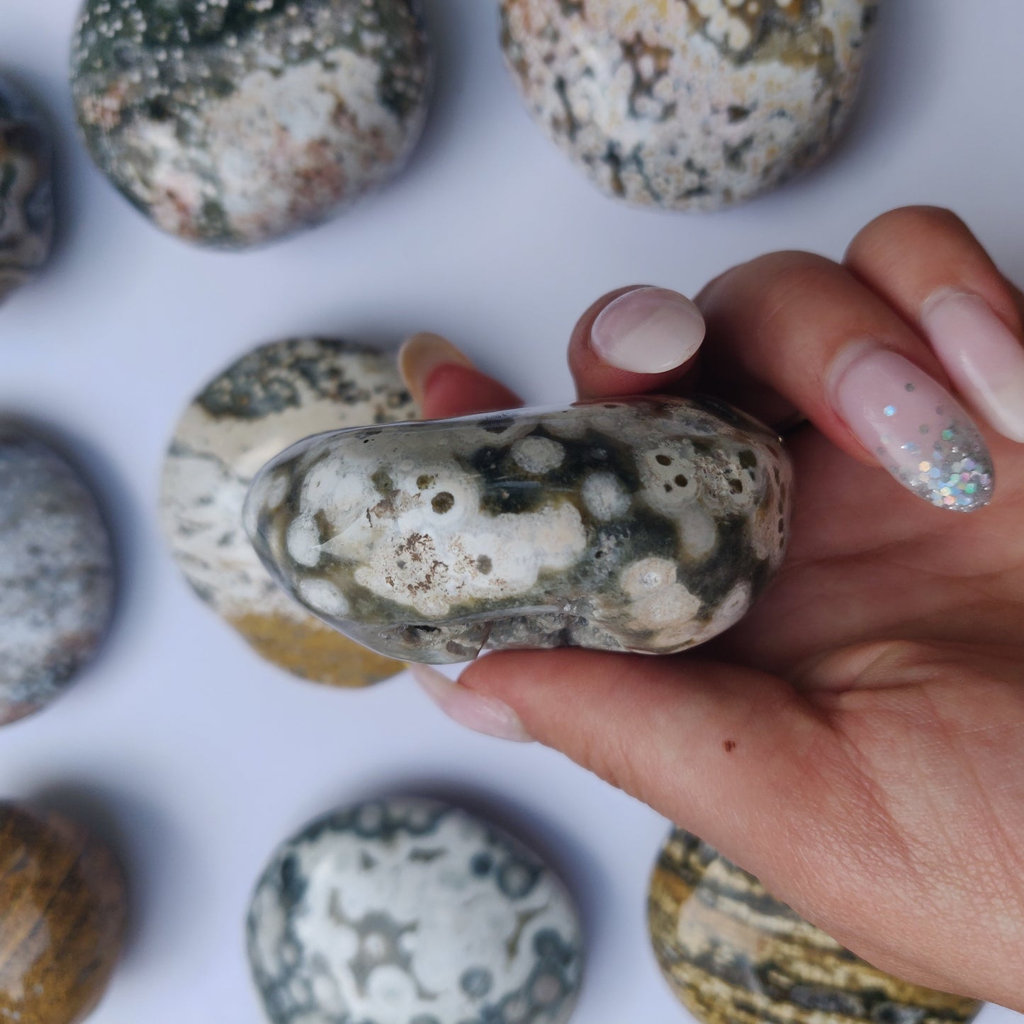 Ocean Jasper Palm Stone (#8)