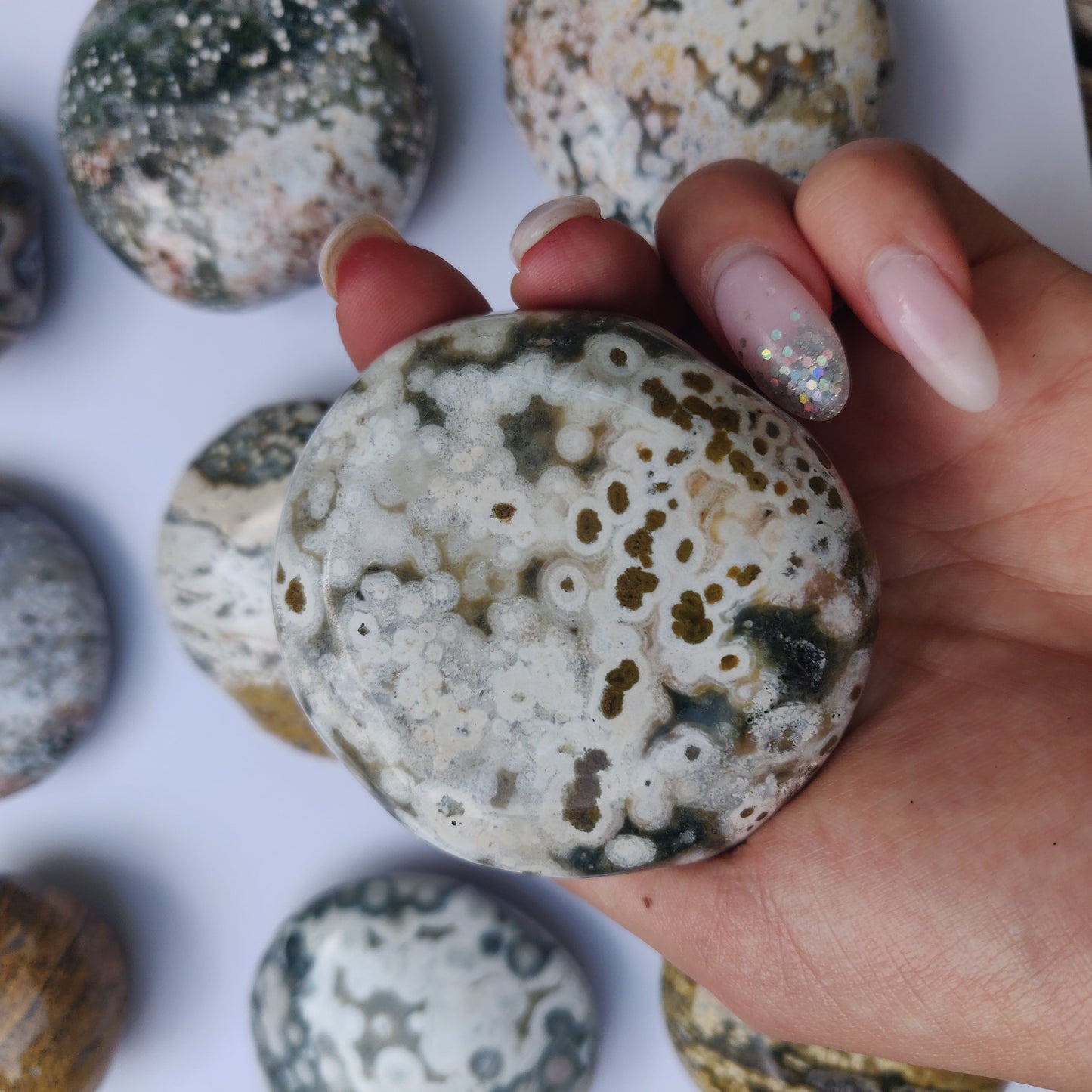 Ocean Jasper Palm Stone (#8)