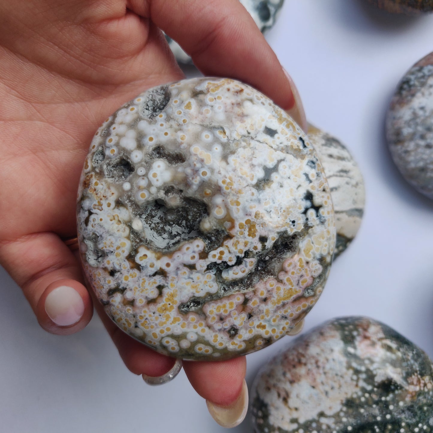 Ocean Jasper Palm Stone (#25)
