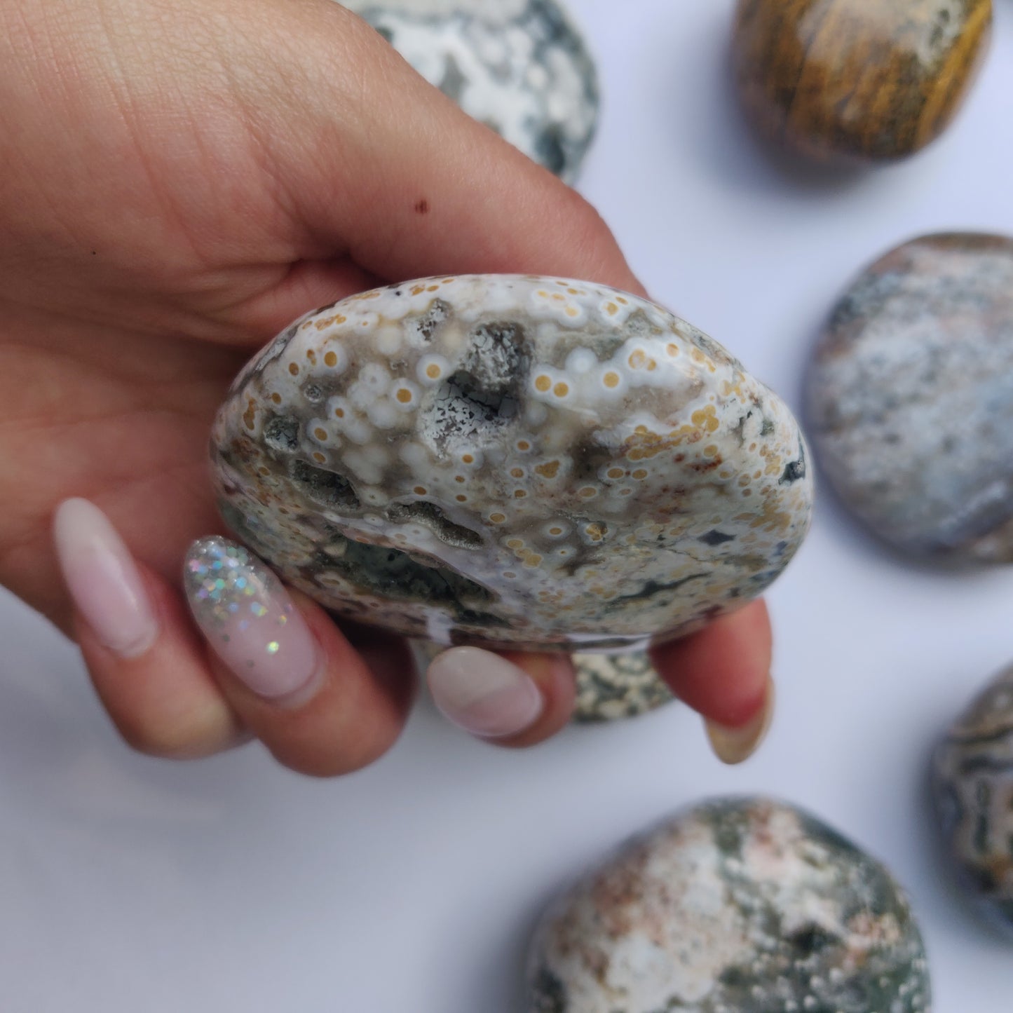 Ocean Jasper Palm Stone (#25)