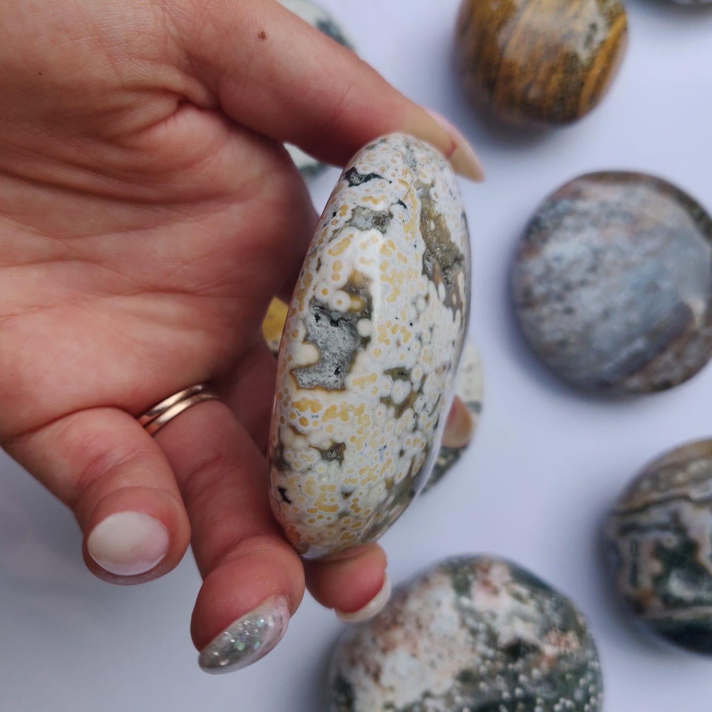 Ocean Jasper Palm Stone (#25)