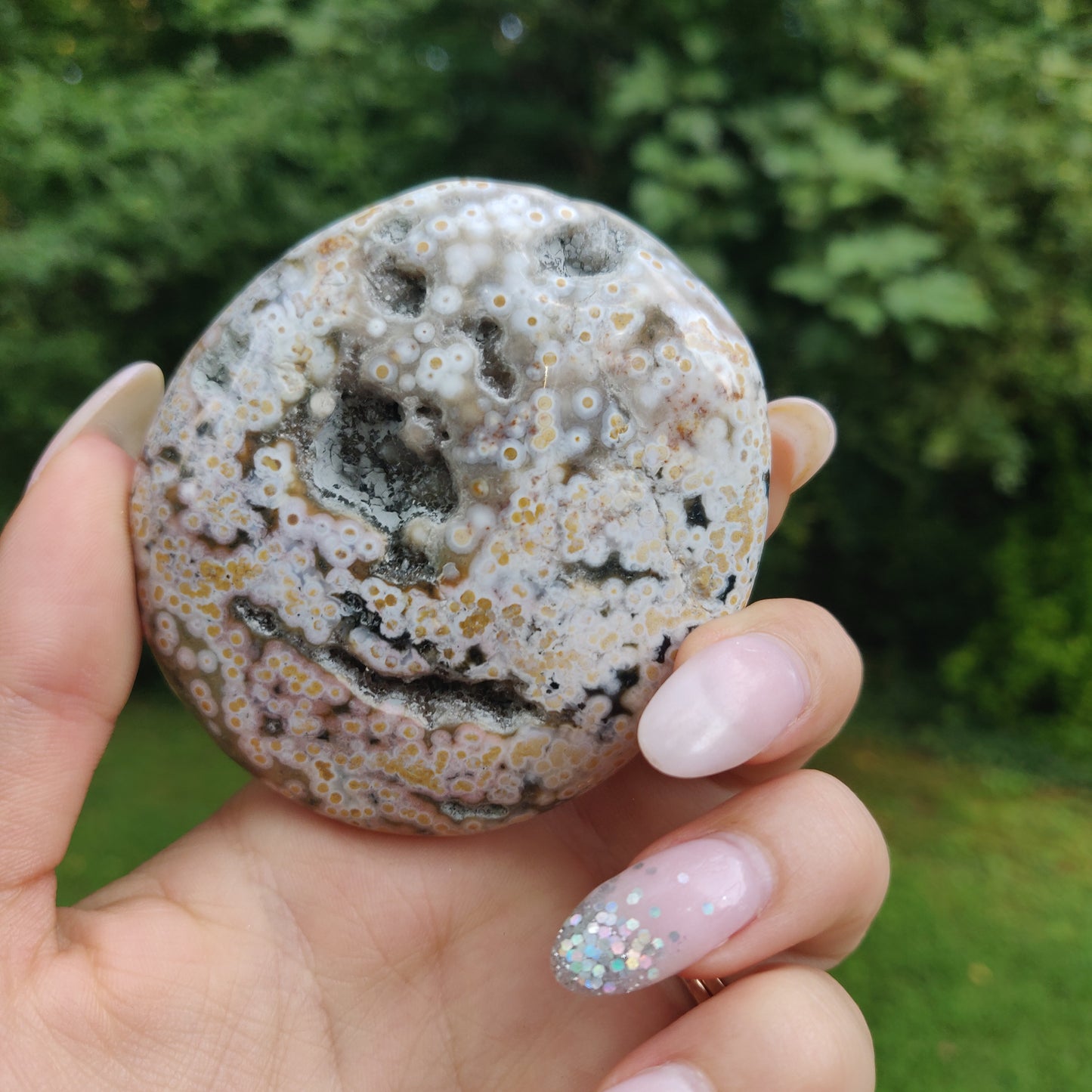 Ocean Jasper Palm Stone (#25)