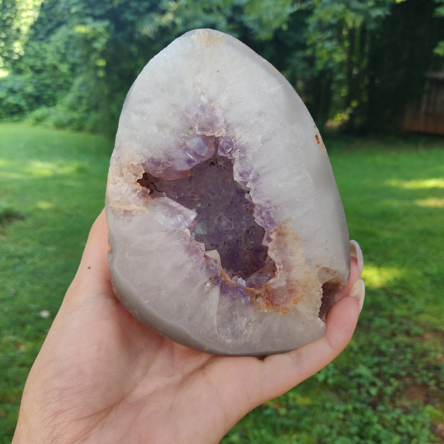 Large Amethyst Agate Geode - over 2 LBS! (#J1)
